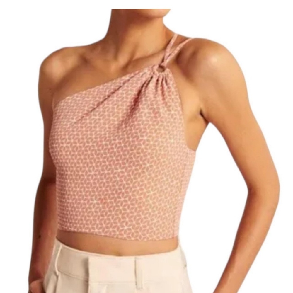 A & F Patterned Keyhole Top